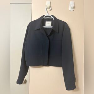 Aritzia Wilfred Dark Night Navy Cropped Jacket